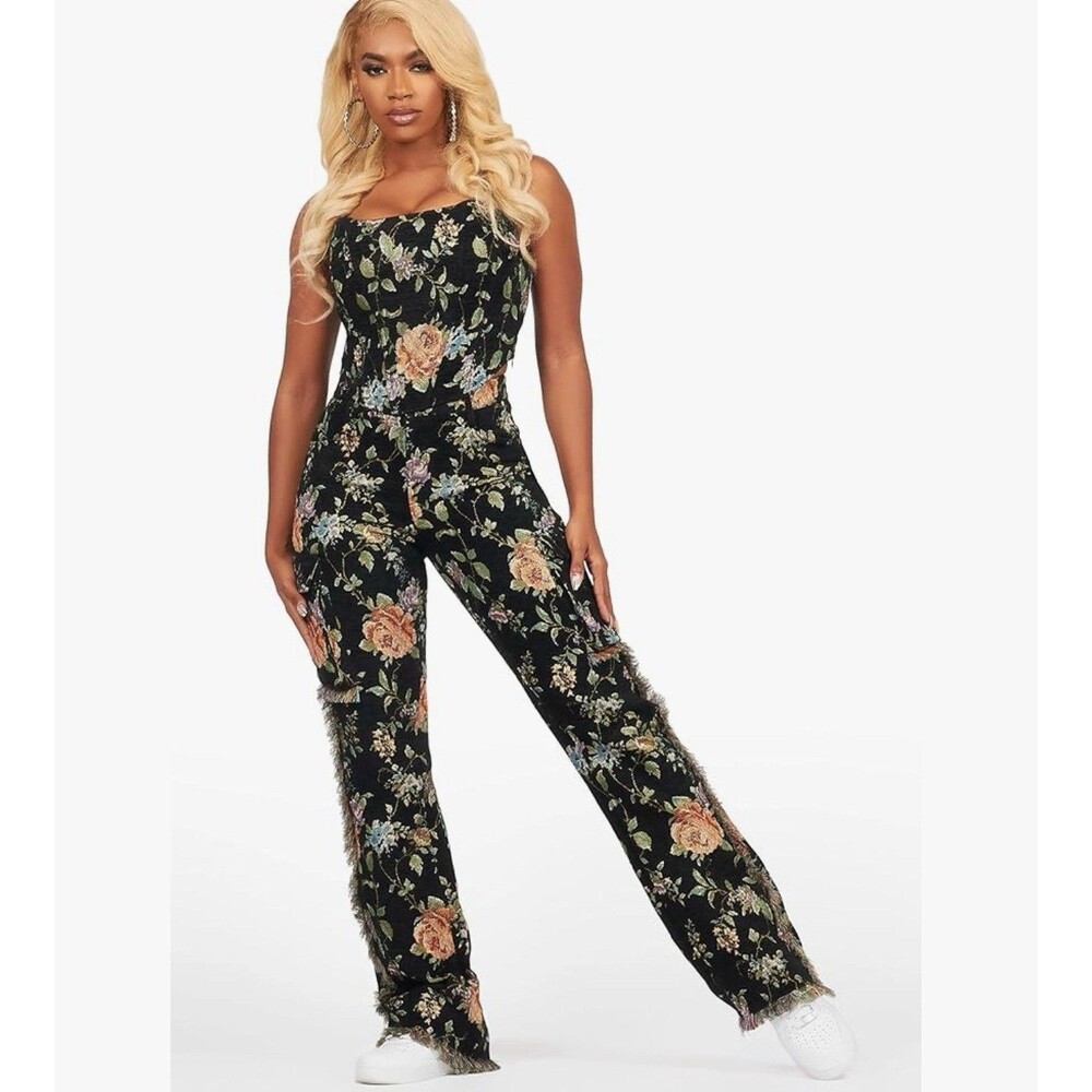 Tapestry Boho Pants Rockstar Original Large Fringed Stacked‎ Pant Streetwear